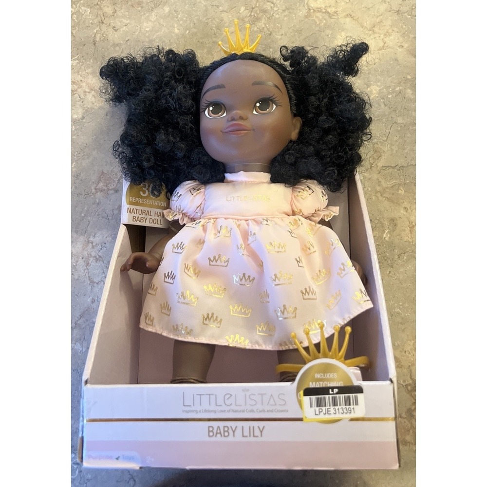 Littlelistas Baby Lena 14-Inch Crowned Natural Hair Baby Doll Soft Body